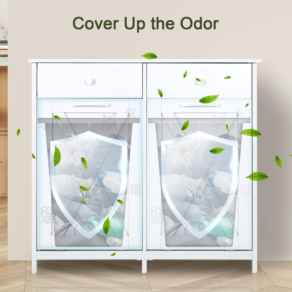 Double Tilt Out Trash Cabinet 20 Gal with Drawers Z406185