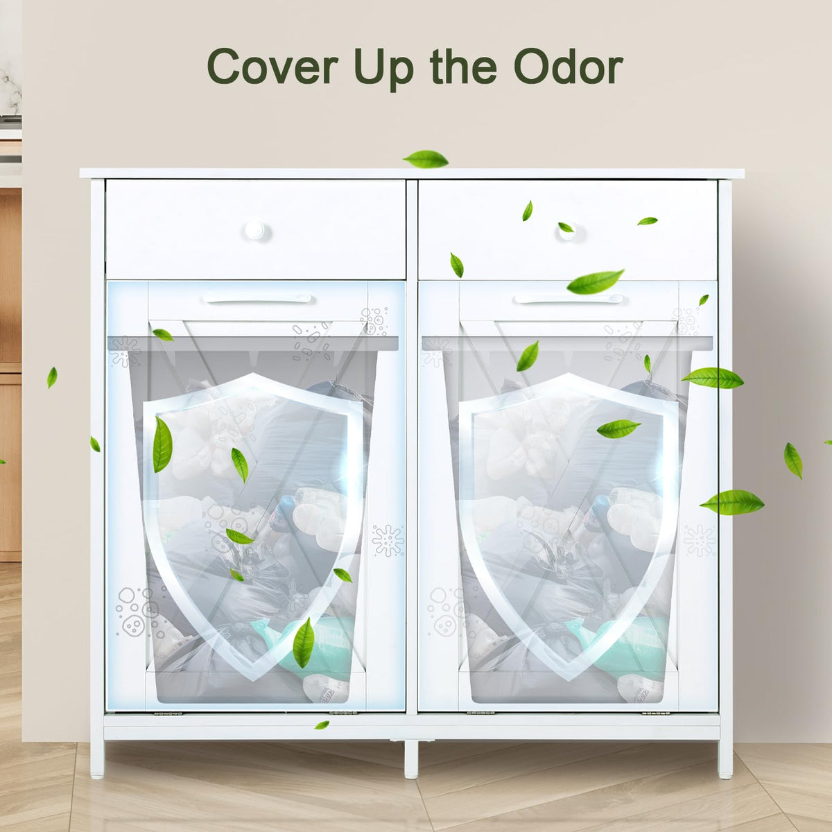 Double Tilt Out Trash Cabinet 20 Gal with Drawers Z406185
