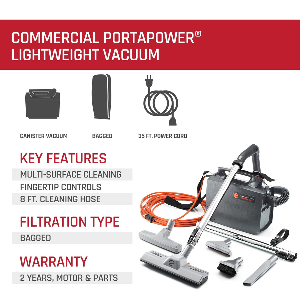 Commercial Canister Vacuum Cleaner F432541