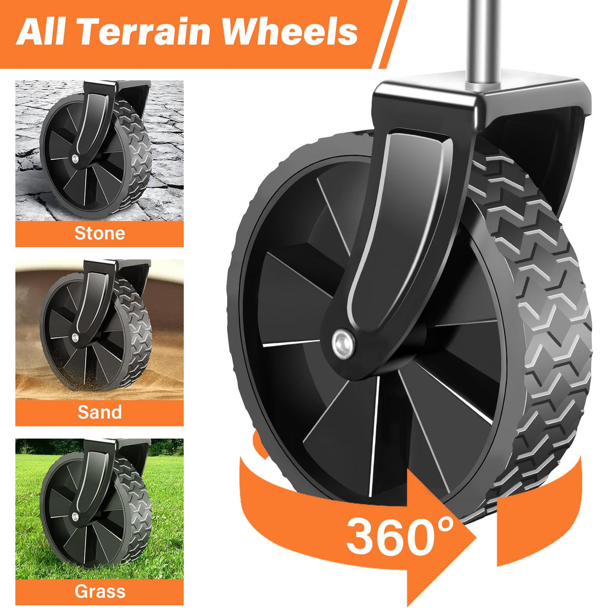 Foldable Collapsible Wagon Cart with Wheels, 280 lbs Heavy Duty Capacity, Graphite Black K6760