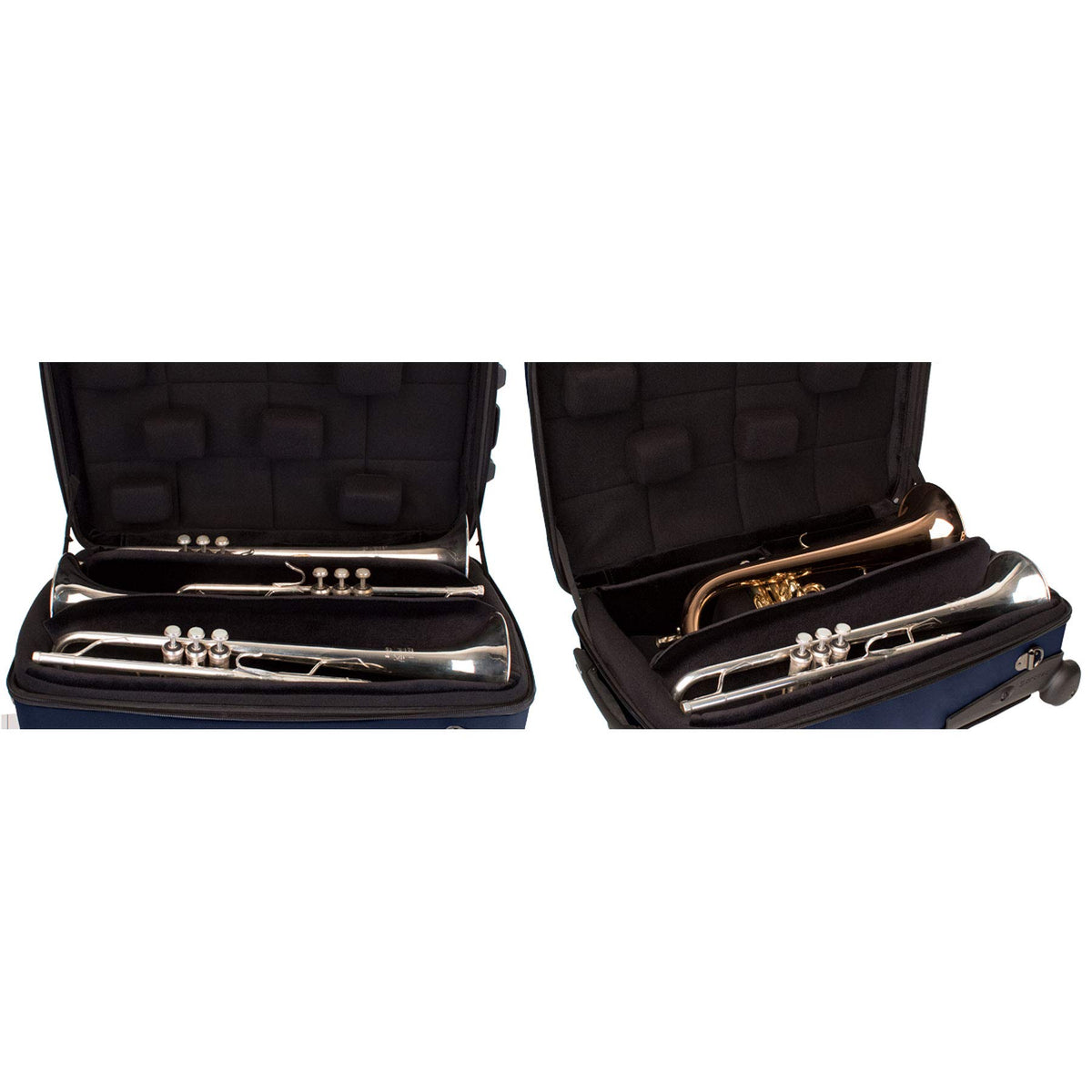Blue Triple Trumpet Case with Wheels B812946