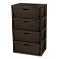 Brown 4 Drawer Plastic Storage Tower G361