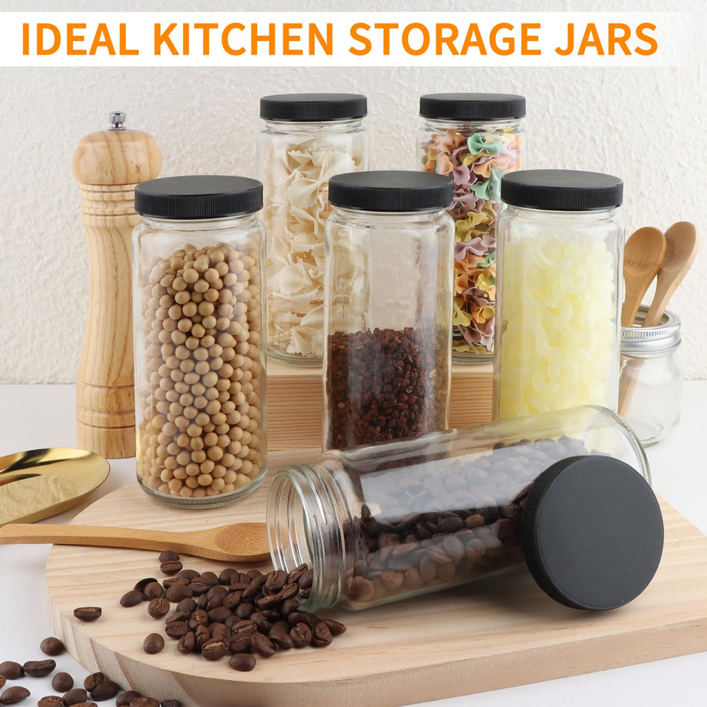 16oz Glass Juice Bottles, 12 Pack V85882