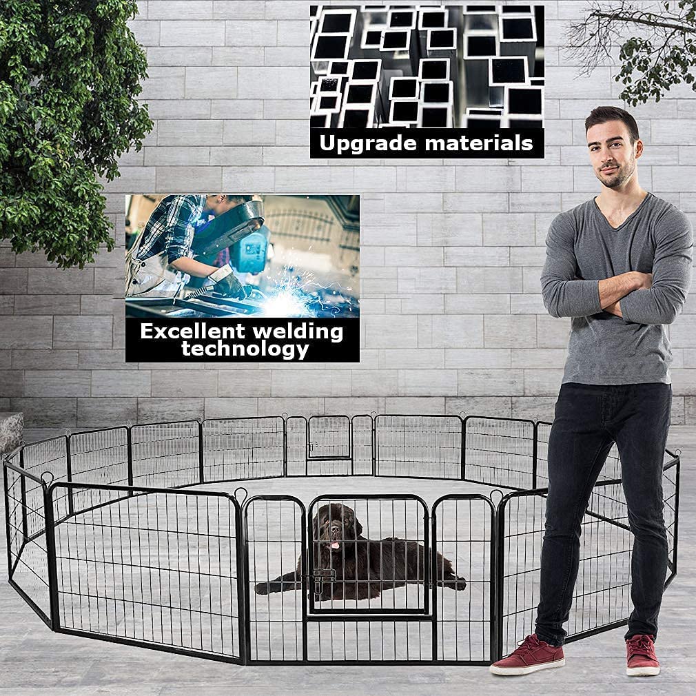 Heavy Duty Metal Fold Dog Playpen with Safety Door, 24 inch I436