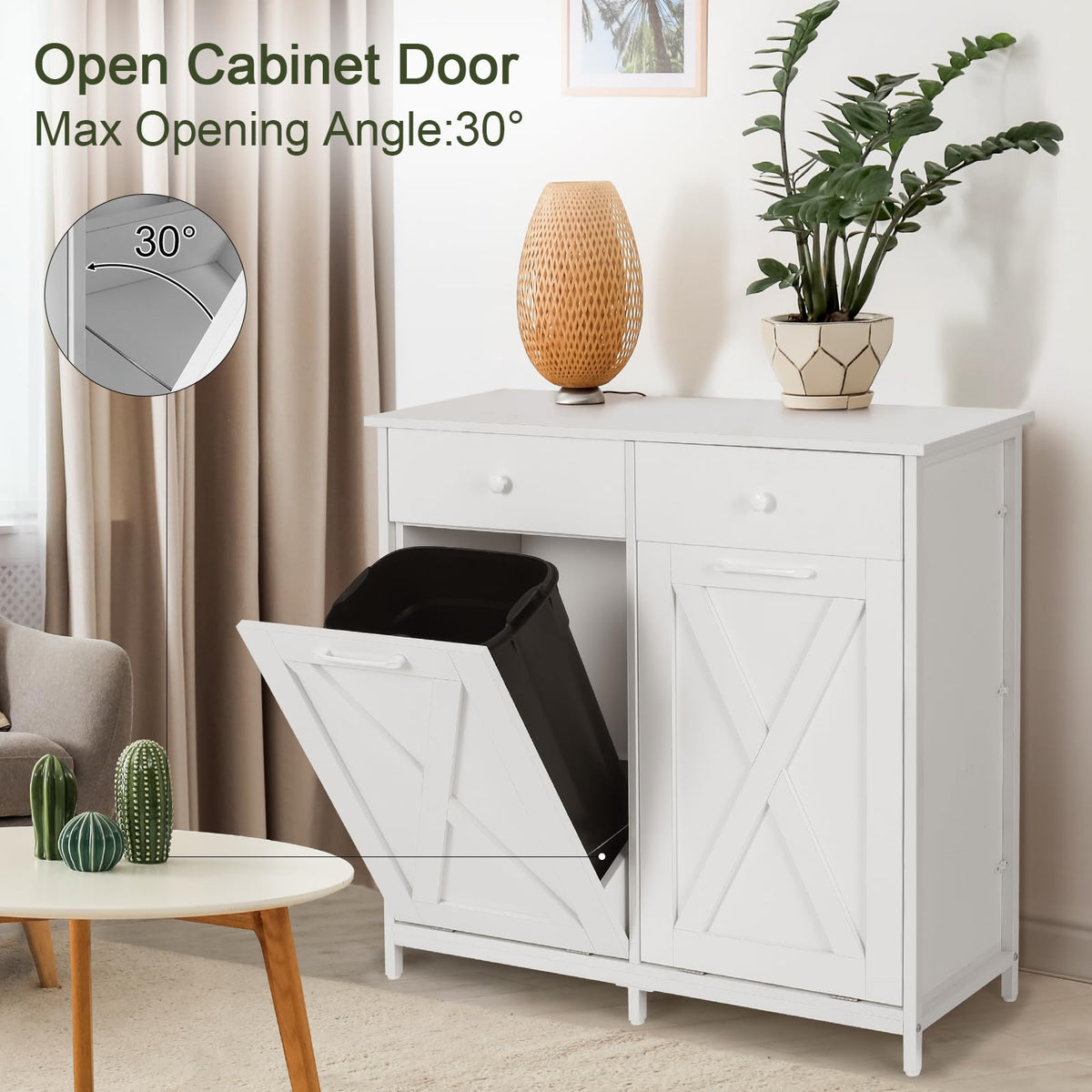 Double Tilt Out Trash Cabinet 20 Gal with Drawers Z406185