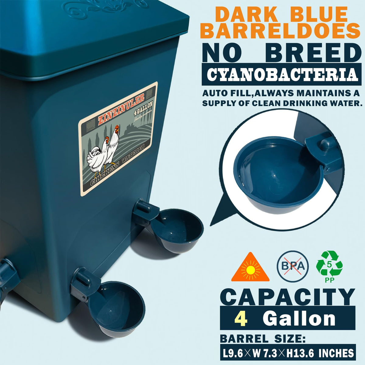 6 Gallon Chicken Waterer 2-Pack A797123