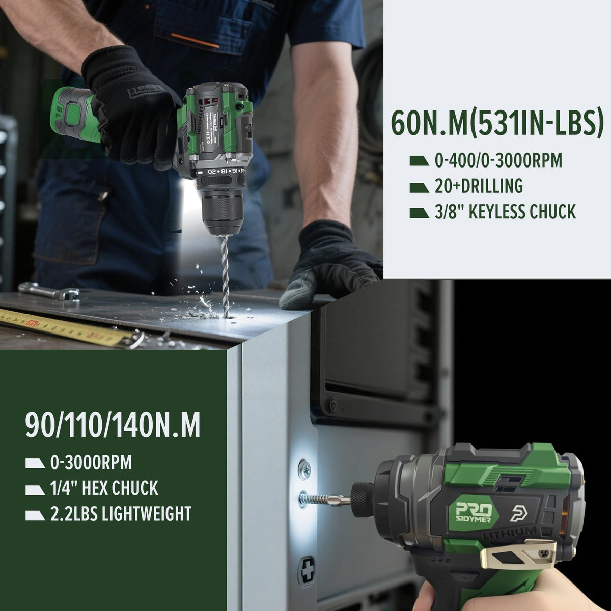 Cordless Drill & Impact Driver Set P306637