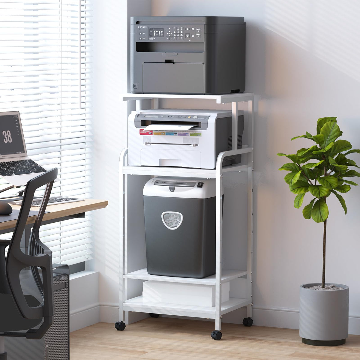4-Tier Printer Stand with Storage Shelf H435