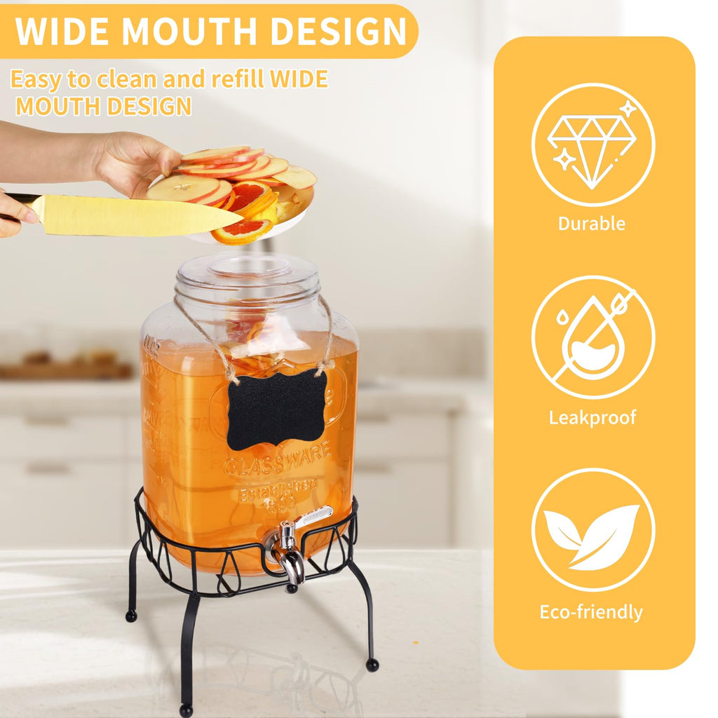 2 Gallon Glass Beverage Dispenser Jar Q76513