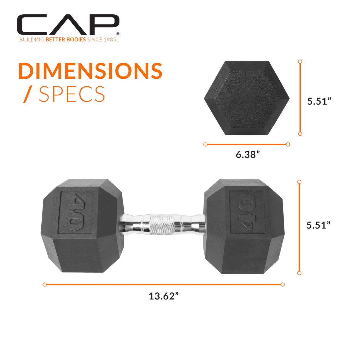 Rubber Coated Hex Dumbbell F332683