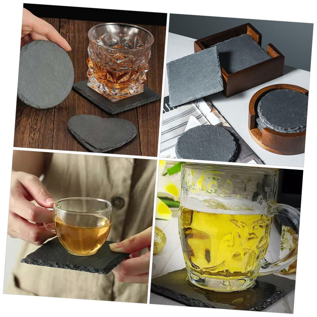 12pcs Natural Stone Coasters Non-Slip Drink Set Y11324