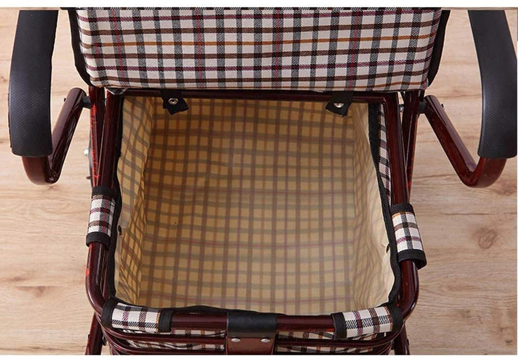 Folding Carbon Steel Rollator Walker Shopping Trolley G490743