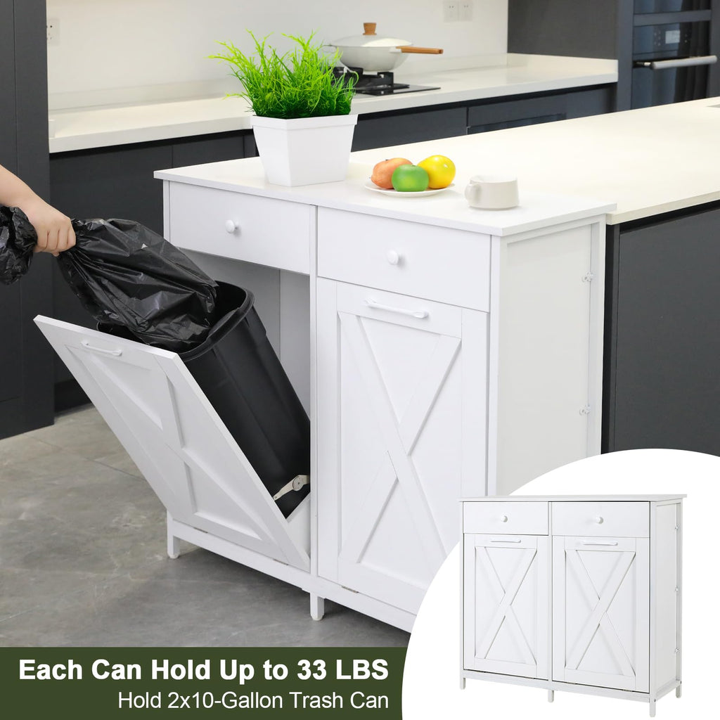 Double Tilt Out Trash Cabinet 20 Gal with Drawers Z406185