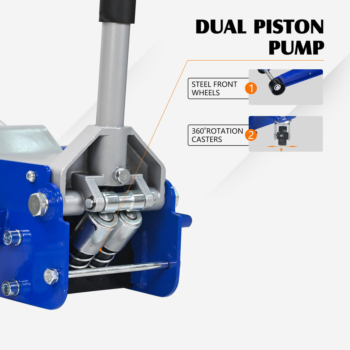 5Ton Low Profile Dual Piston Hydraulic Floor Jack E6917