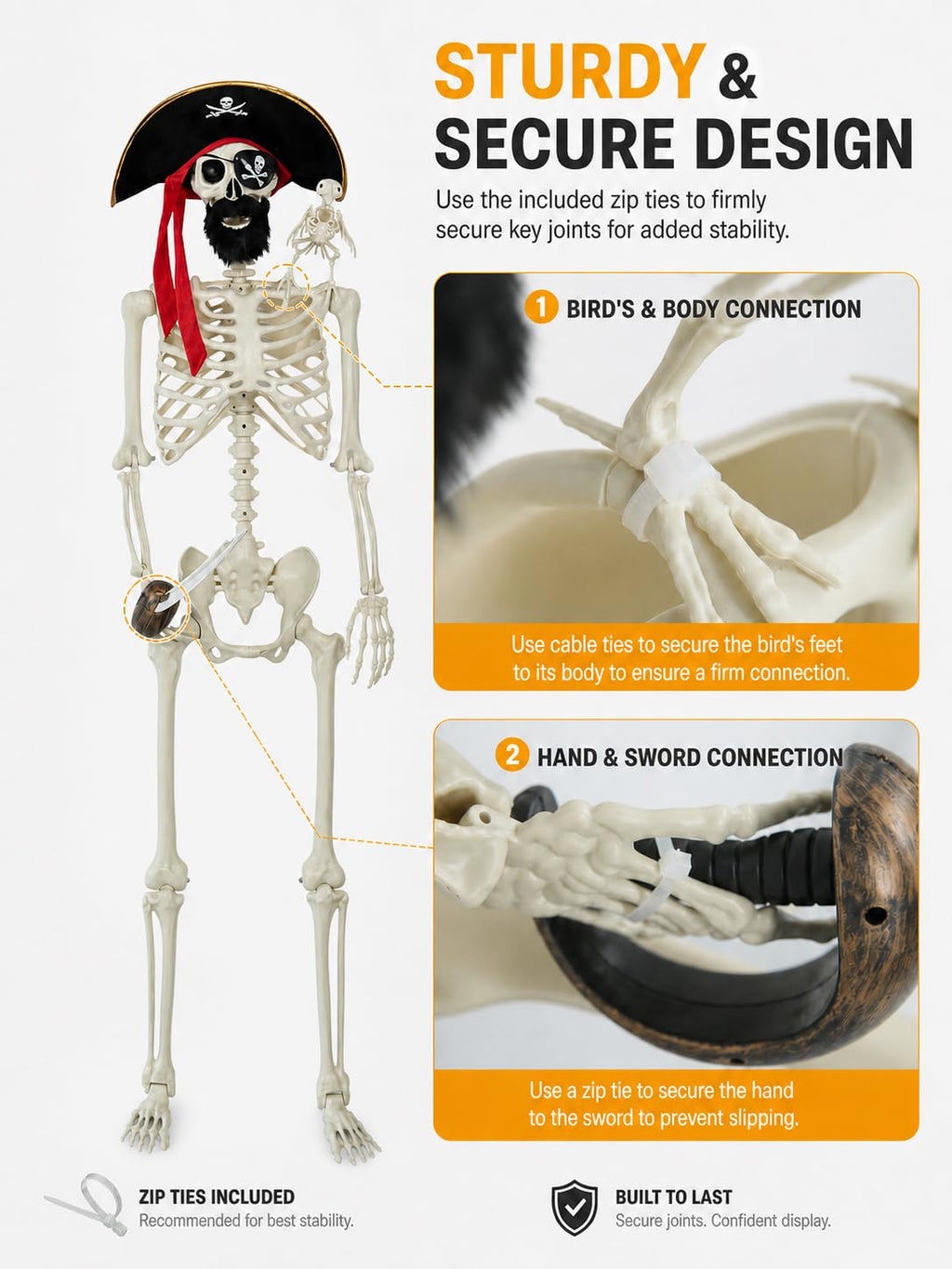 5.4 Ft Halloween Skeleton Decoration A40333