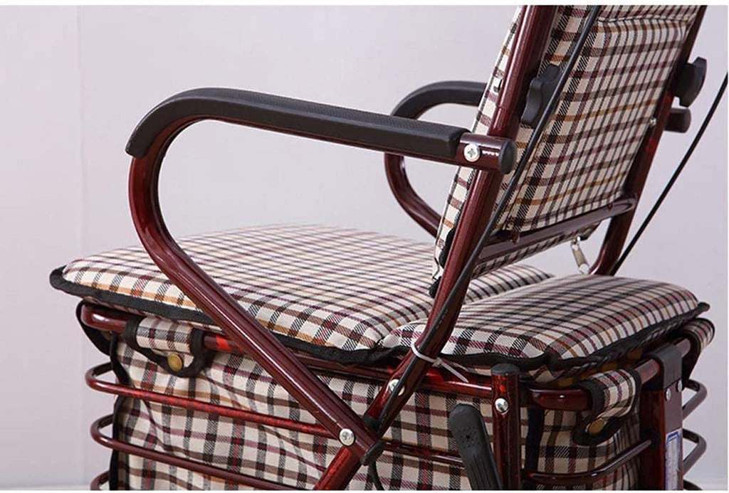 Folding Carbon Steel Rollator Walker Shopping Trolley G490743