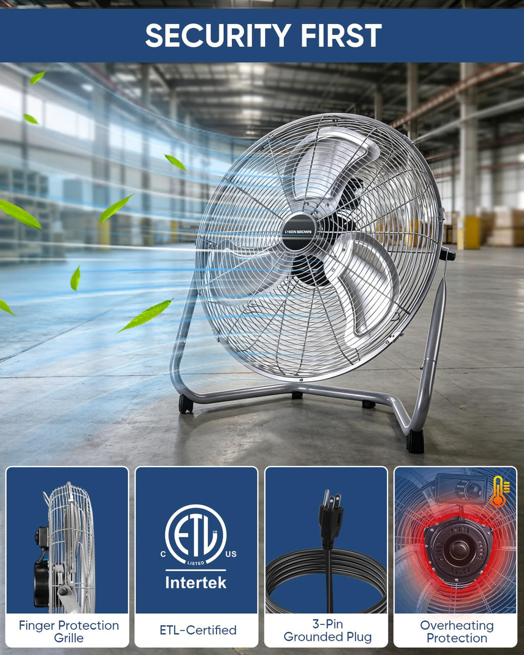 20 Inch 3 Speed Metal Industrial Fan Q855108