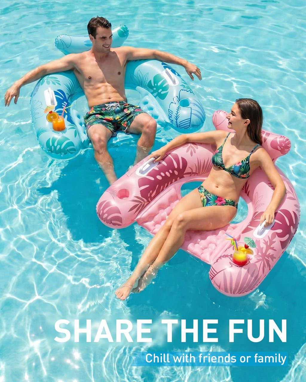 Inflatable Pool Floats with Cup Holders R906