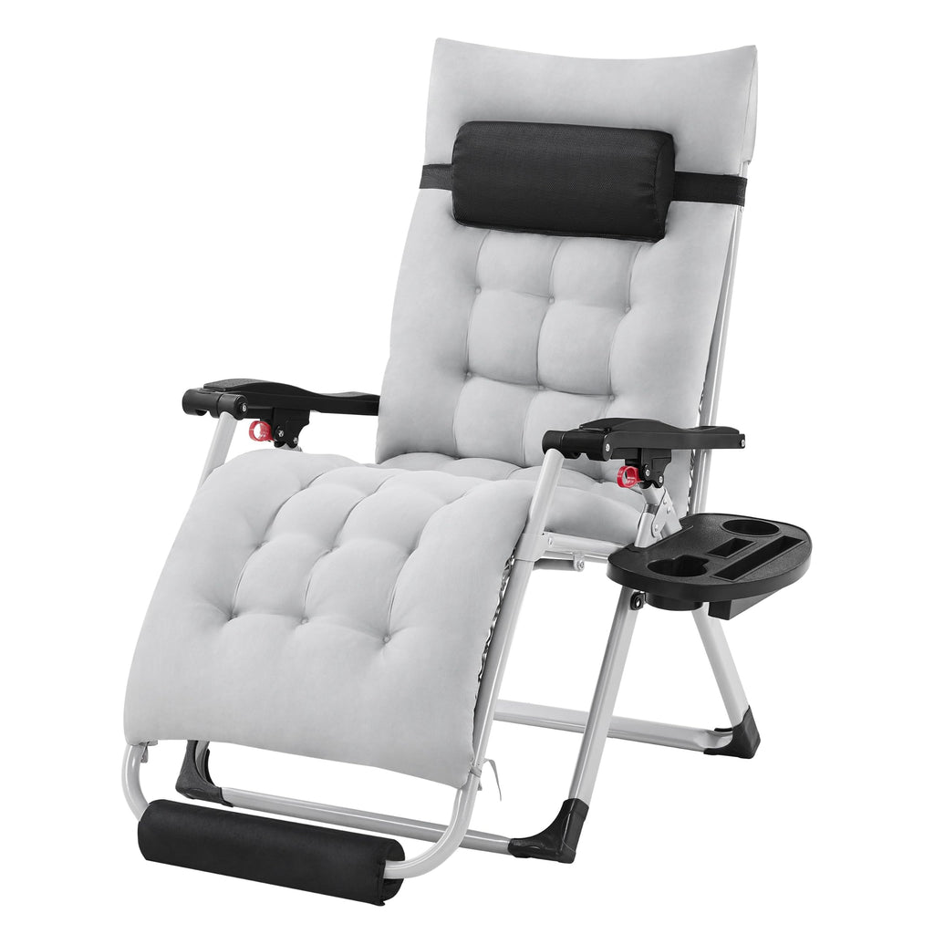26" Gray Zero Gravity Chair with Removable Cushion M5615