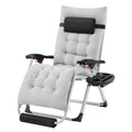 26" Gray Zero Gravity Chair with Removable Cushion M5615