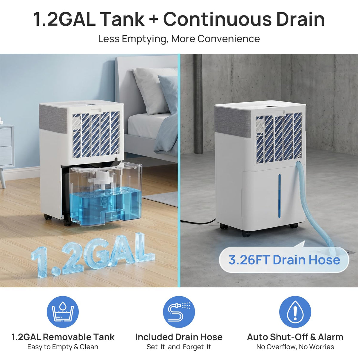 5000Sq.Ft Dehumidifier with Drain Hose Q9798