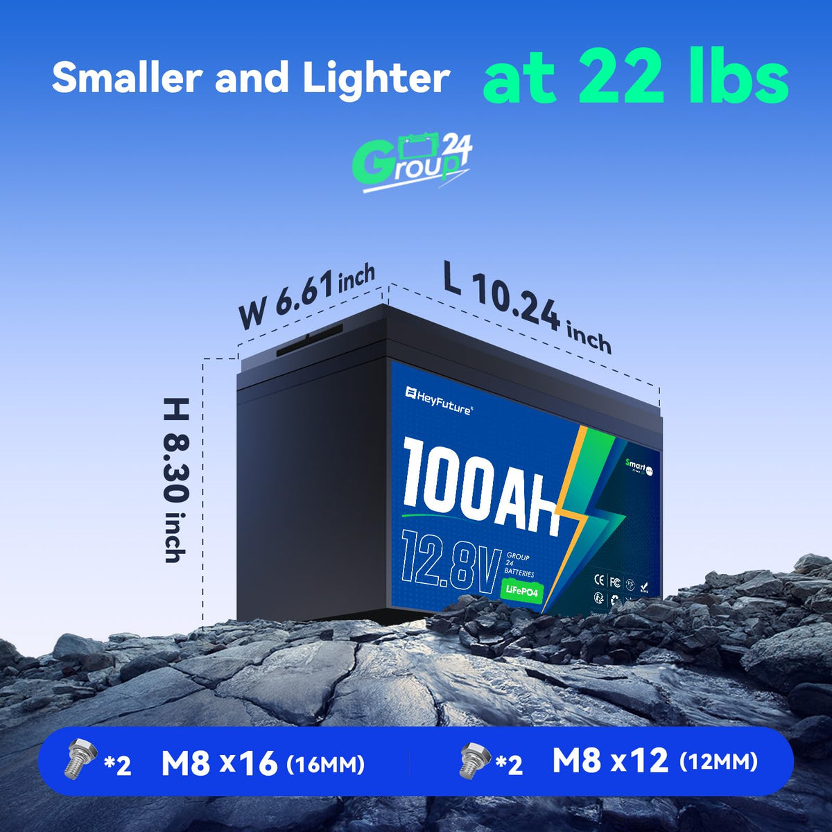 12V 100Ah LiFePO4 Battery 2 Pack J876