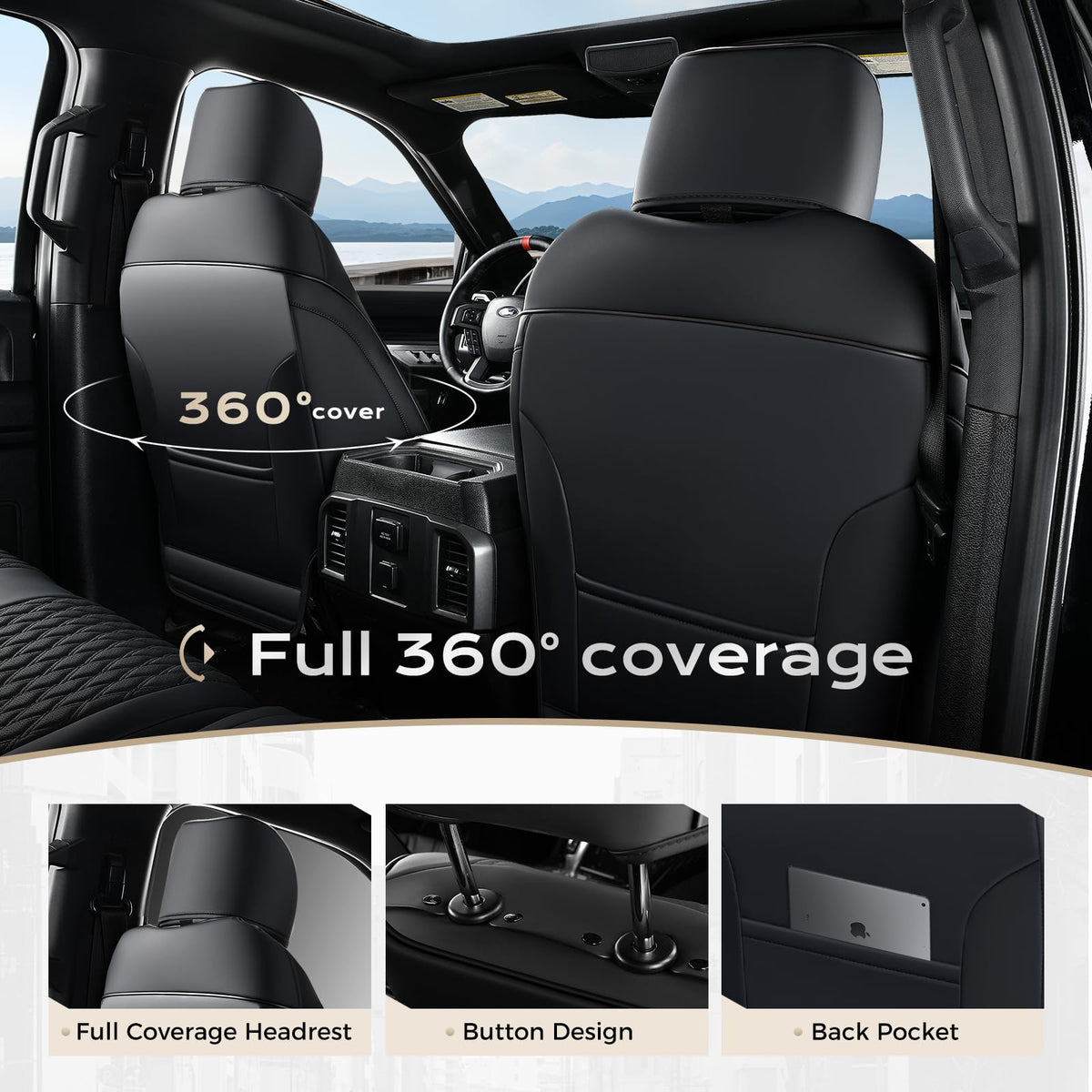 Waterproof Faux Leather Full Coverage Seat Covers G921403