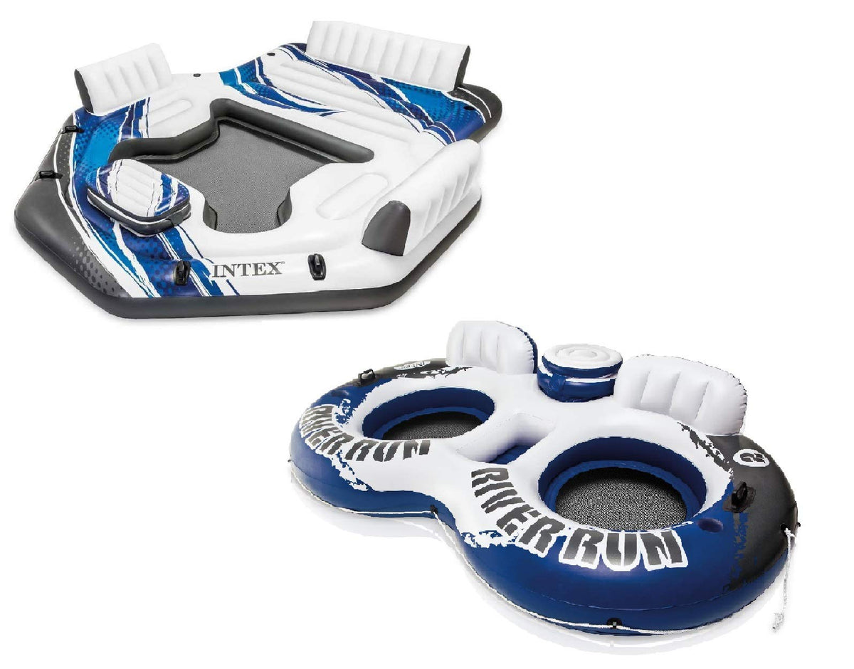 Blue 5-Person Floating Pool with River Run P9593