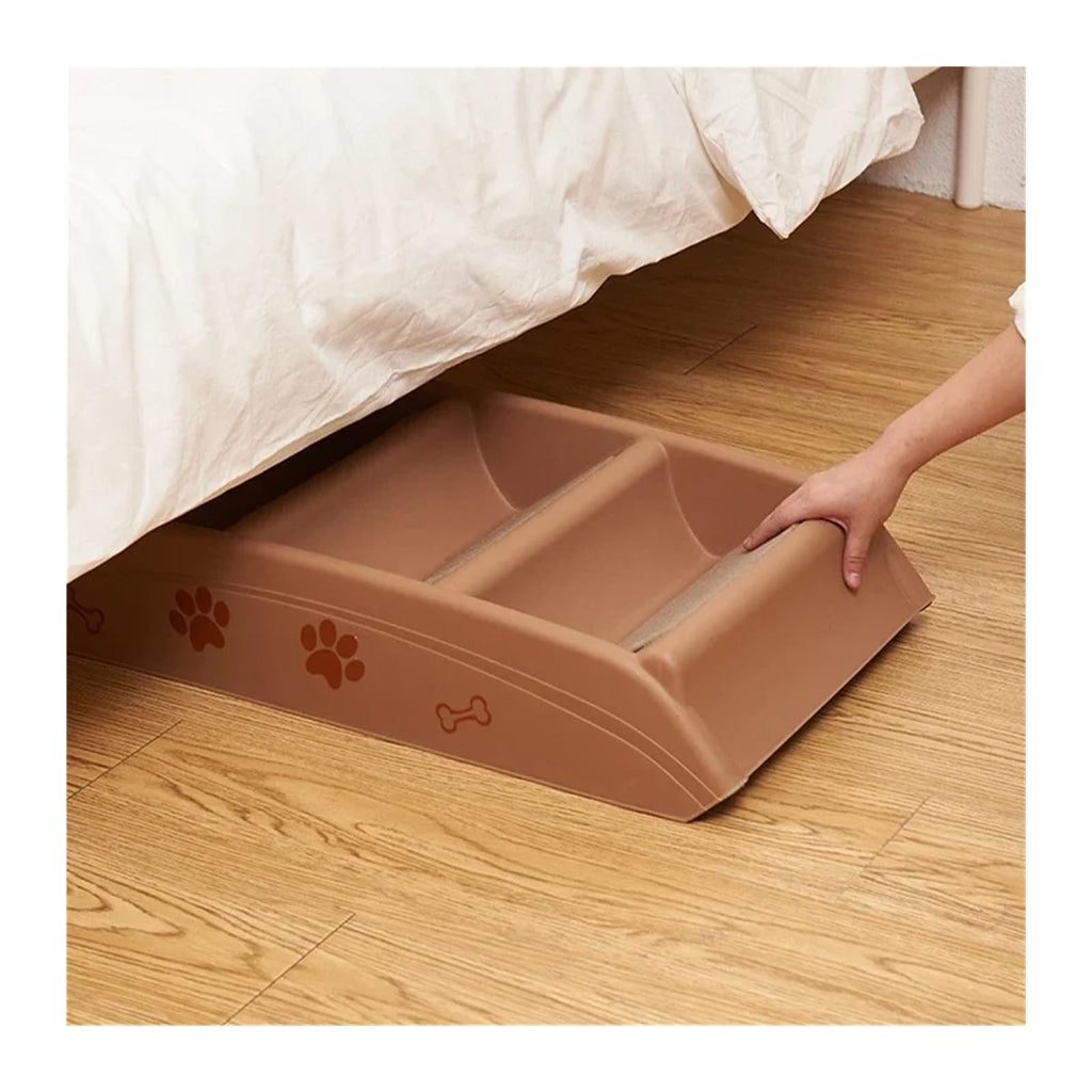 Folding Plastic 4 Steps Non-Slip Dog Stairs Light Gray Z36644