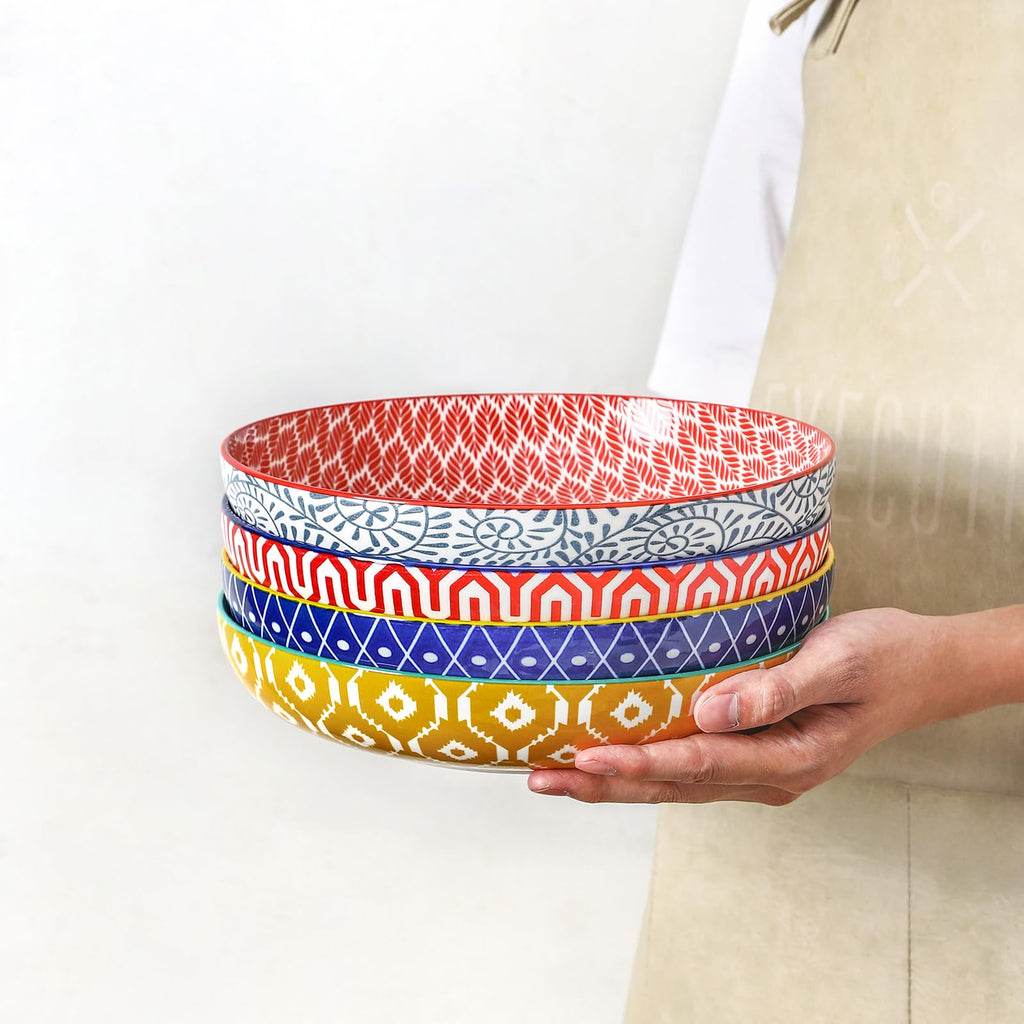 Ceramic Pasta Bowls Set of 4, 34 OZ I962