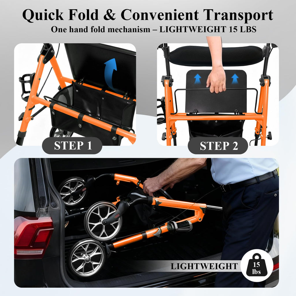 Ultra Lightweight Rollator Walker with Seat I9743