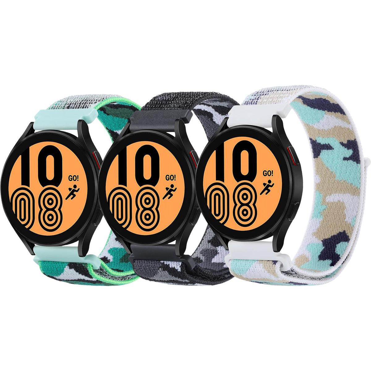 3 Pack 20mm Nylon Sport Loop Band Camouflage C8627
