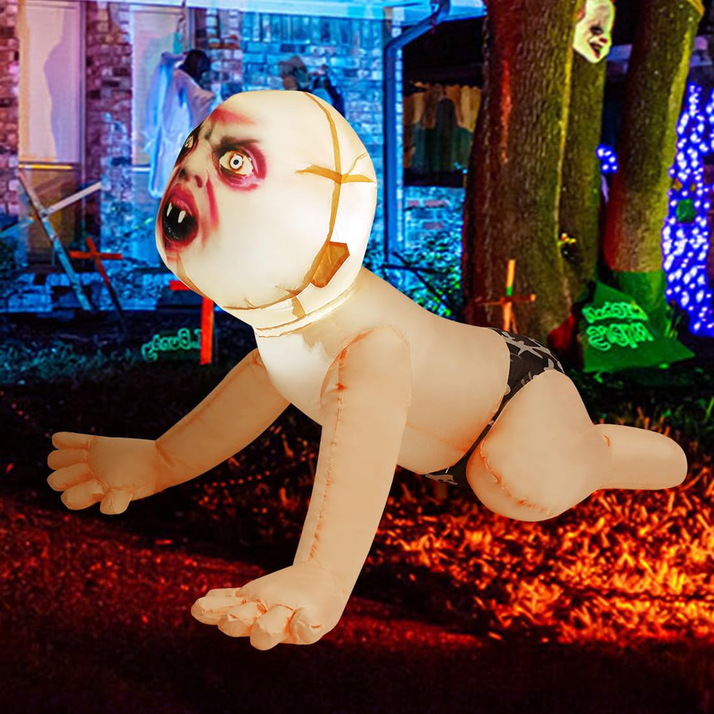 4 FT Inflatable Zombie with Built-in LEDs H222