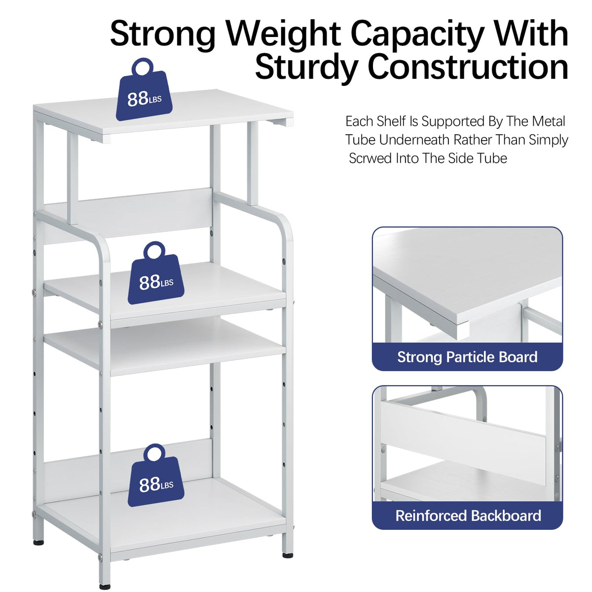 4-Tier Printer Stand with Storage Shelf H435