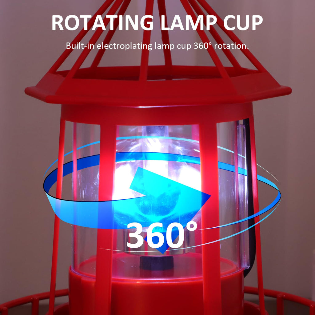 Solar Powered Rotating Lighthouse Garden Light H70898