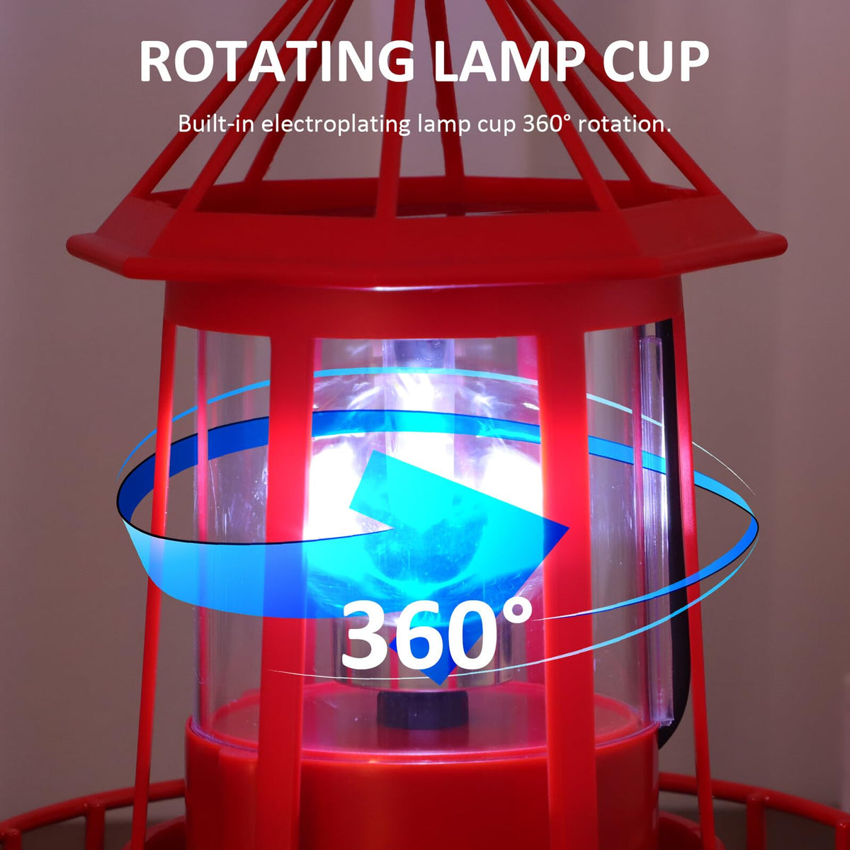 Solar Powered Rotating Lighthouse Garden Light H70898