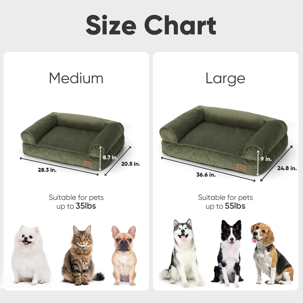 Corduroy Waterproof Washable Cover Dog Couch Bed B8436