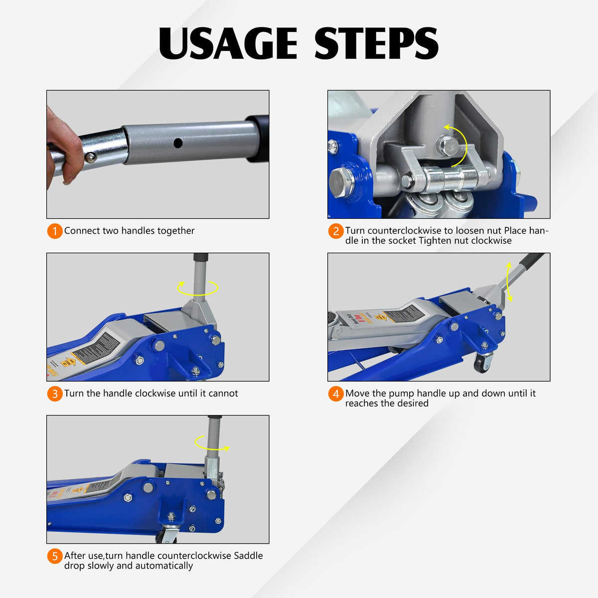 5Ton Low Profile Dual Piston Hydraulic Floor Jack E6917