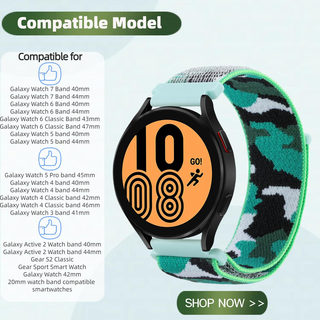 3 Pack 20mm Nylon Sport Loop Band Camouflage C8627