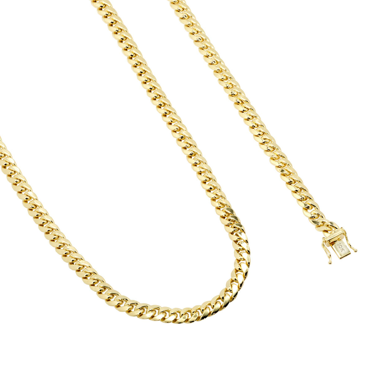 10k Yellow Gold Cuban Link Chain Necklace C700