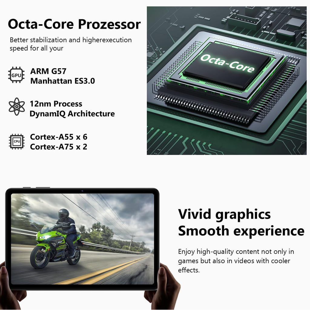 10 Inch Octa-Core Tablet with Keyboard Case Mouse Stylus G2474