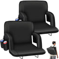 Stadium Seats with Back Support, 2.6'' Thick Pad, 6 Reclining Positions, 2pcs C621610