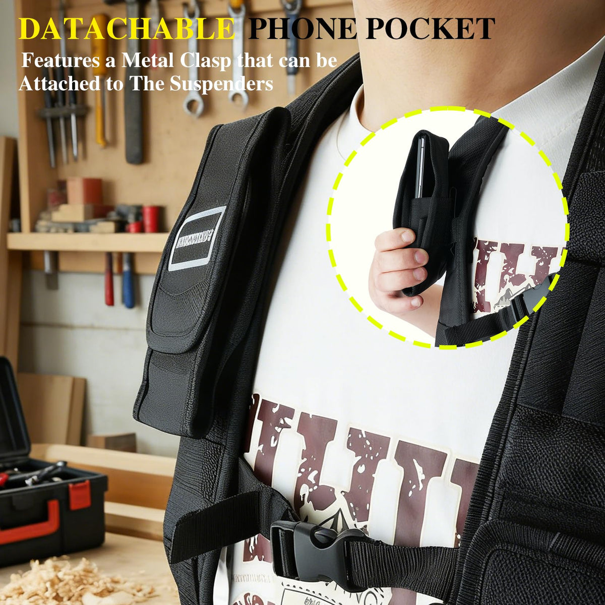 Magnetic Tool Belt Suspenders with Magnetic Wristband E76766