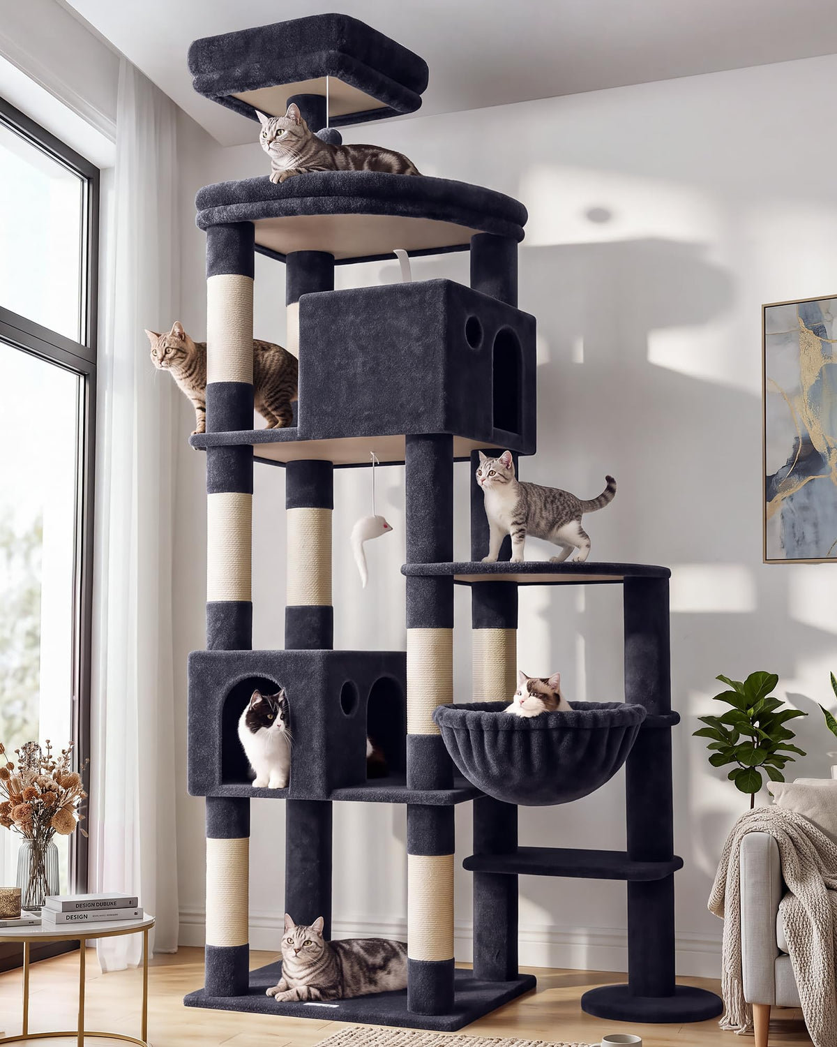 Dark Grey 83in Cat Tree F156