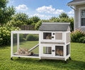 2-Story Wooden Rabbit Hutch with 3 Removable Trays P96480