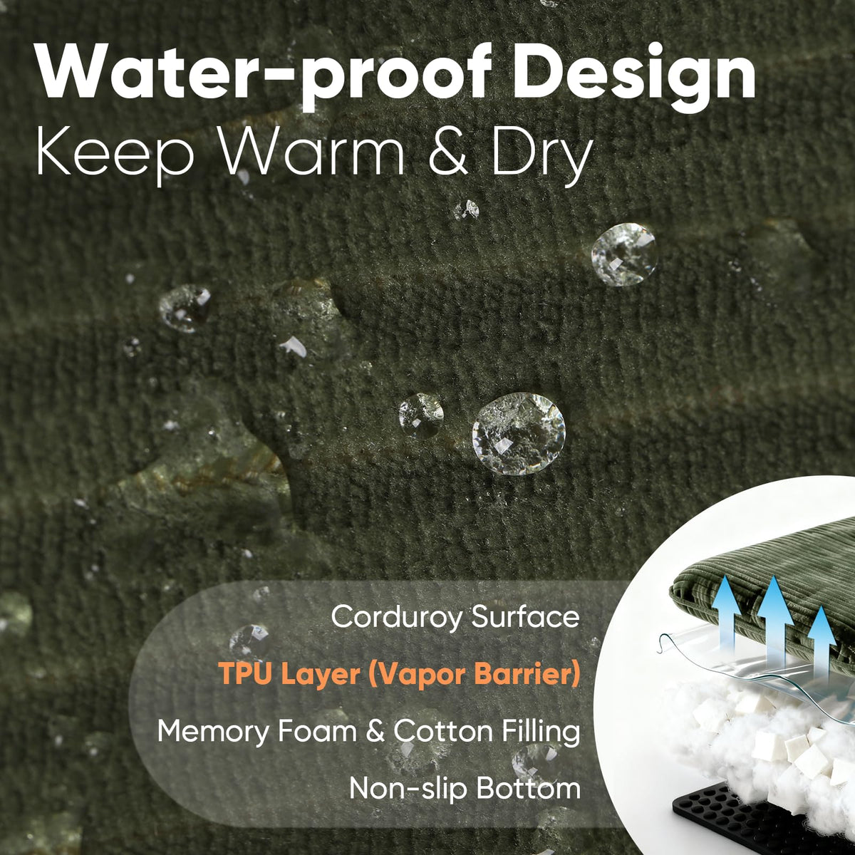 Corduroy Waterproof Washable Cover Dog Couch Bed B8436
