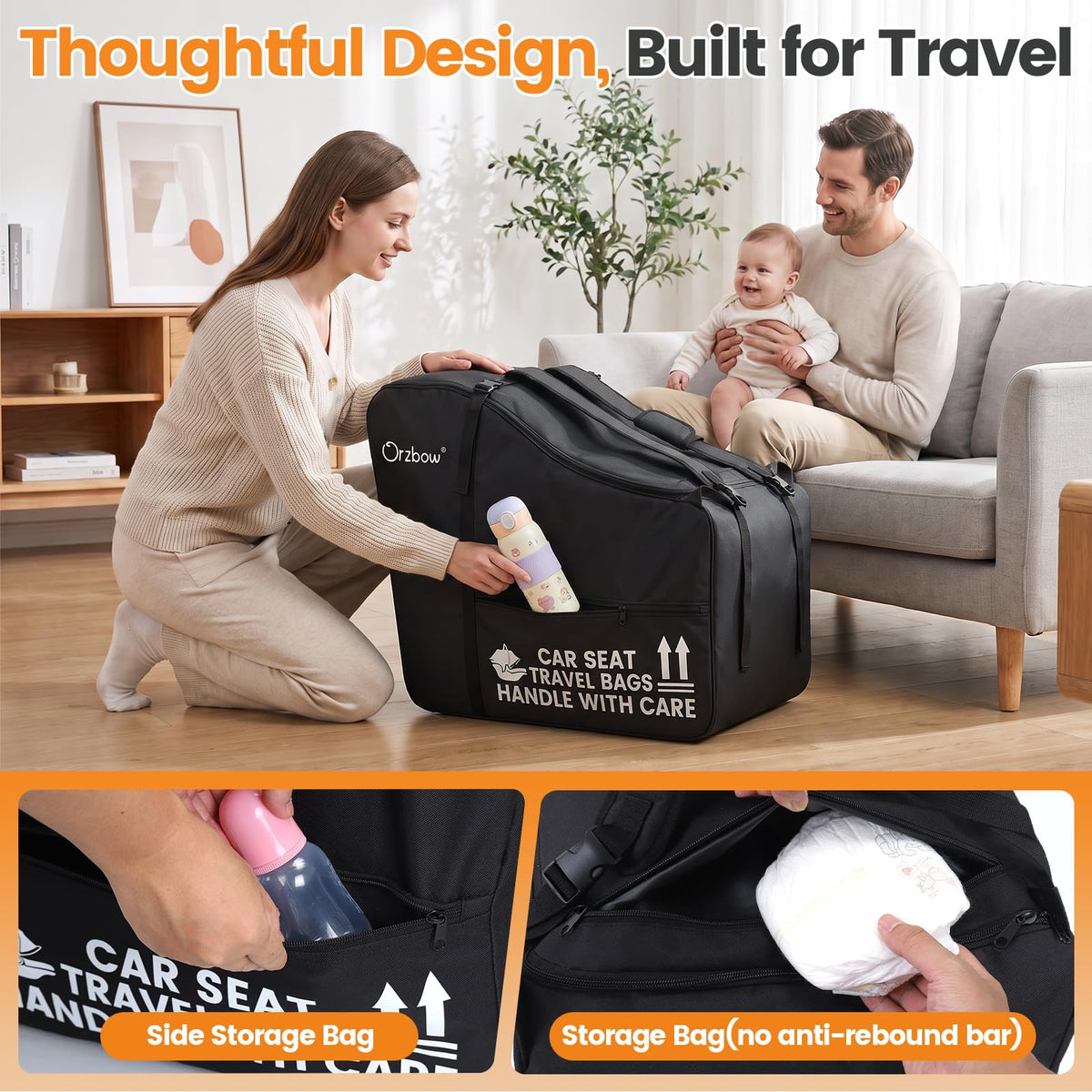 Infant Car Seat Travel Backpack Bag W977