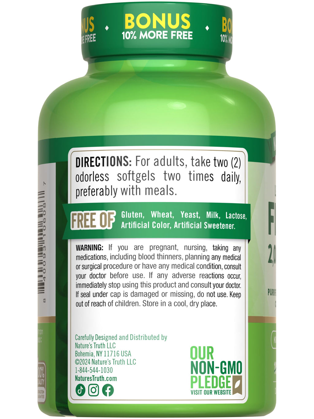 Fish Oil 2000mg 110 Softgels Lemon Flavor Y922