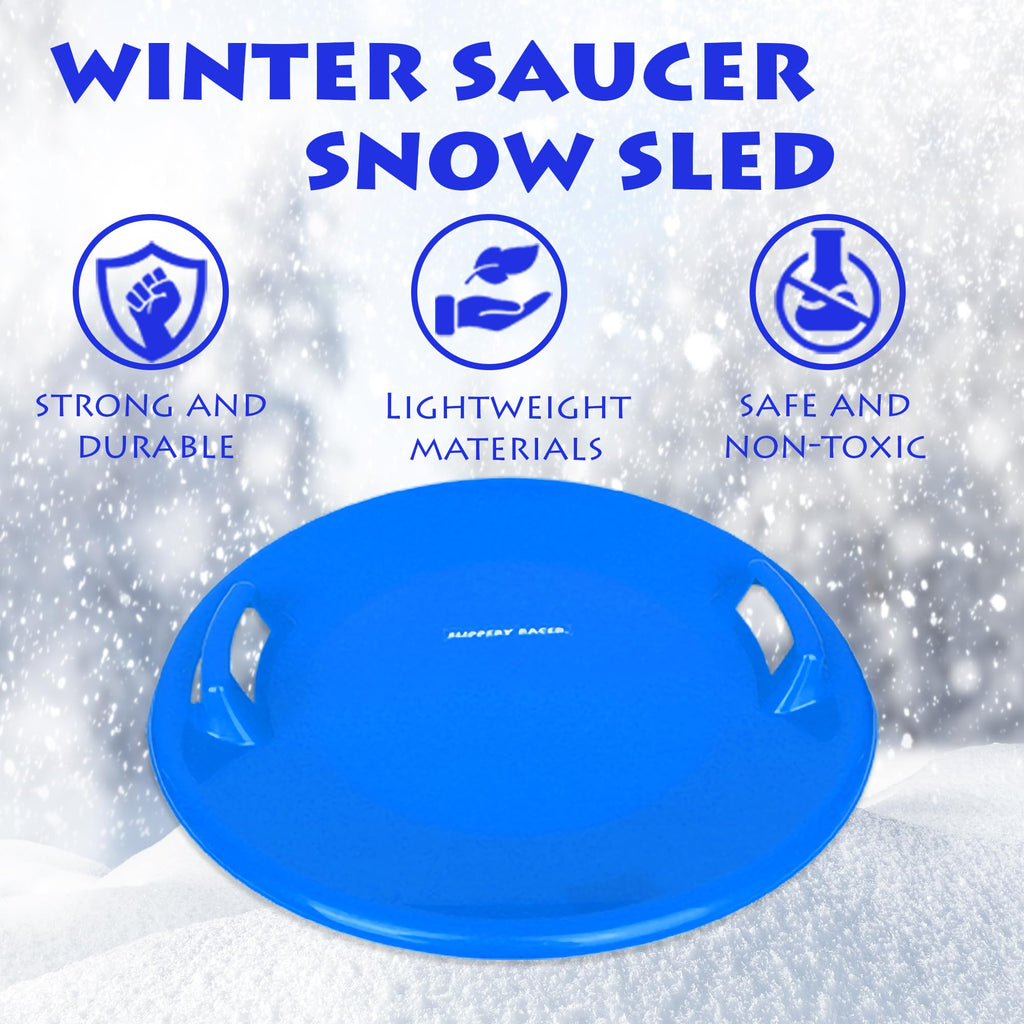 Heavy-Duty Plastic Snow Sled with Handles U778398