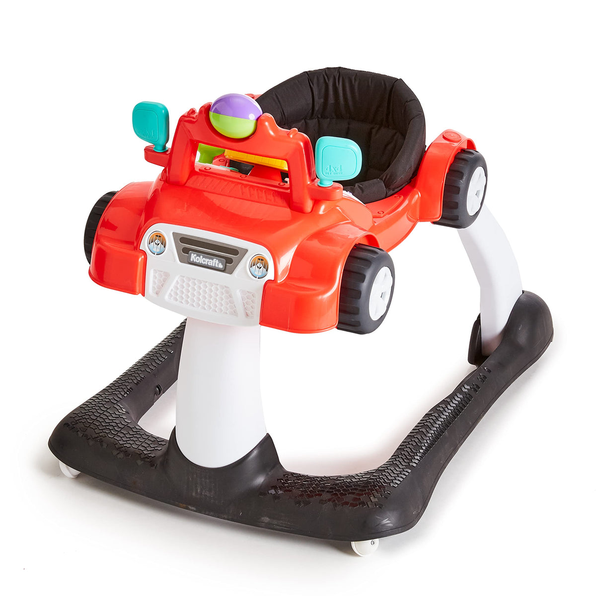 2-in-1 Baby Push Walker with Wheels, Seated or Walk-Behind, Racer Red L980577